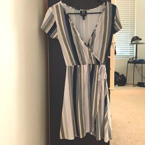 Deep v neck mini dress